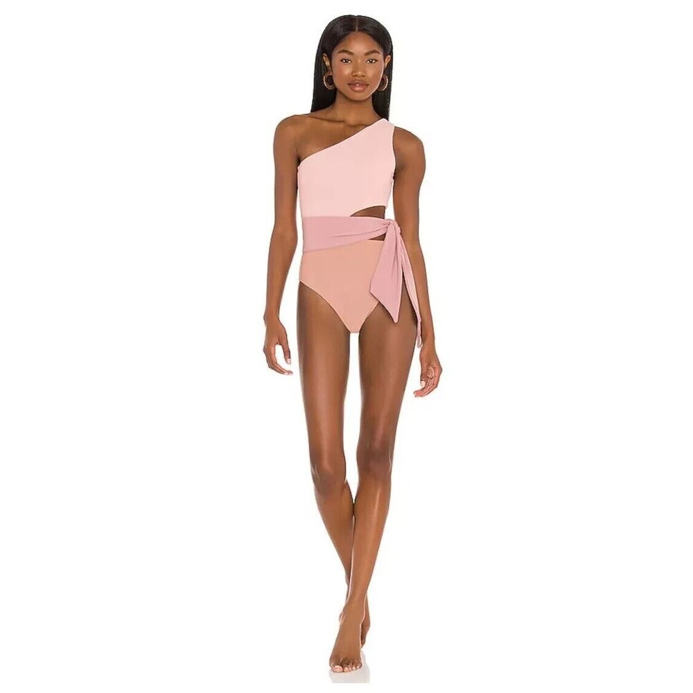 NWT Beach Riot x Revolve Carlie One Piece in Blush Color Block Size XS